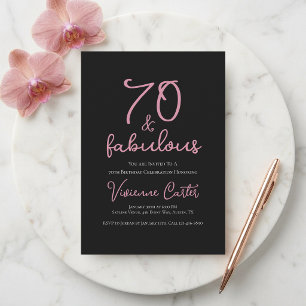Convite Mínimo Setenta e Fabuloso Aniversário de 70 anos