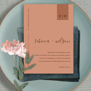 CONVITE MÍNIMO TERRACOTTA RUST ORANGE TYPOGRAPHY CASAMENTO