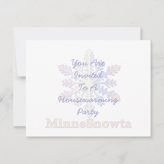 Convite MinneSnowta com Floco de Neve (Frente)