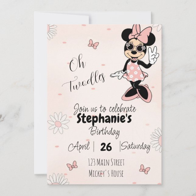 Convite Minnie Mouse Birthday - Oh Twodlers (Frente)