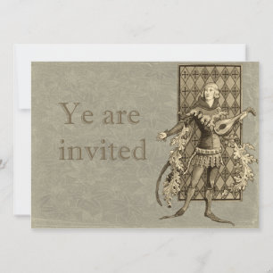 Convite Minstrel medieval e Lute