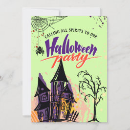 Convite Mint Colorful Abstrato Halloween Party