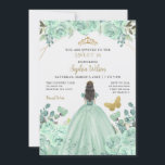 Convite Mint Dourado Floral Princess Butterfly Sweet 16<br><div class="desc">Elegante Mint Dourada Butterfly Floral Princess Butterfly Sweet 16 Convite</div>