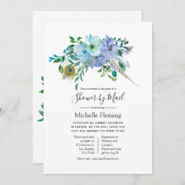 Convite Mint e Blue Boho Baby ou Chá de panela por Mail