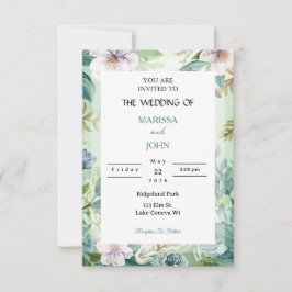 Convite Mint Garden Elegance Wedding Invitation