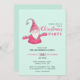 Convite Mint Green e Pink Gnomo