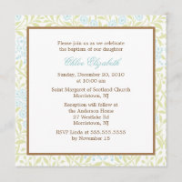 Mint Green Floral Damask Christening