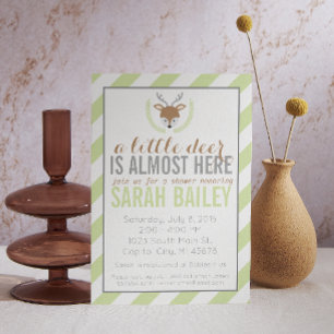 Convite Mint Green Little Deer Chá de fraldas Invite