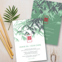 Mint Green Zen Bamboo deixa casamento chinês chic