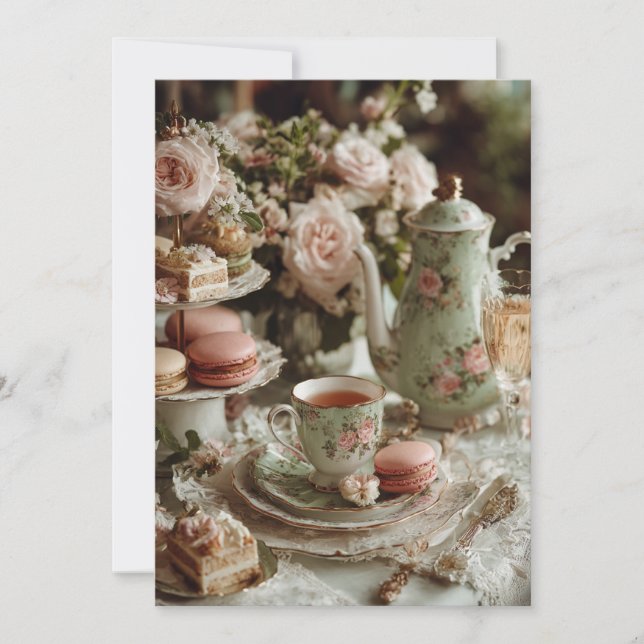 Convite Mint & Macarons | Doce (Frente)