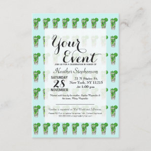 Convite Mint Mojito no Verão Watercolor Cocktail