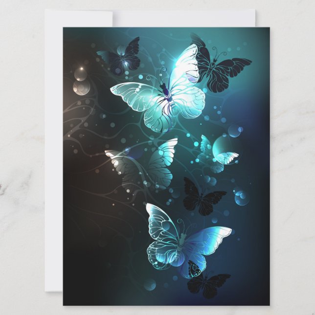 Convite Mint Night Butterflies (Frente)