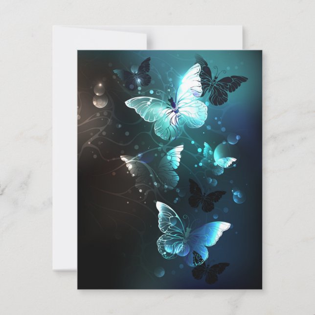 Convite Mint Night Butterflies (Frente)