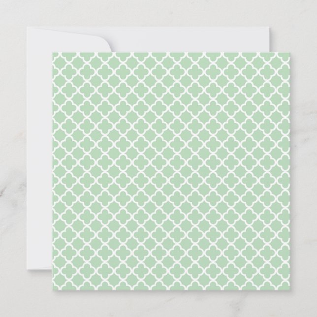 Convite Mint Quatrefoil Birthday (Frente)