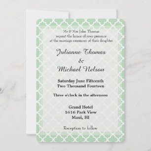 Convite Mint Quatrefoil Wedding