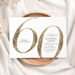 Convite Minúsculo e moderno brilho do ouro a 60 anos<br><div class="desc">O moderno minimalista 60º convite de aniversário apresenta o na moda faux gold glitter number 60 e os detalhes do seu partido em serif clássico, simples e elegante convite para o aniversário do marco de surpresa do excelente. a cor de fundo pode ser alterada para qualquer cor da sua escolha....</div>