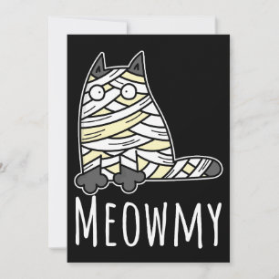 Convite Miowmy Mummy Cat - Engraçado Pet Halloween