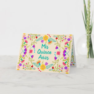 Convite Mis Quince Anos Mexicano Floral Quinceanera