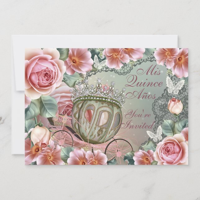 Convite Mis Quince Anos, Princesa Aniversário (Frente)