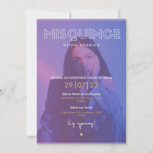 Convite Mis Quince diseño moderno con foto