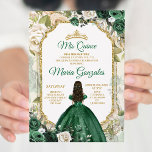 Convite Mis Quince Emerald Green 15 Anos Dourada Coroa<br><div class="desc">Quinceañera Emerald Green Dourado Convite Crown Mis Quince 15 Anos,  16 Anos,  Aniversário, </div>