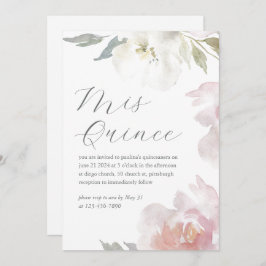 Convite Mis Quince Floral 15 Anos Aniversário Quinceañera