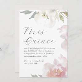Convite Mis Quince Floral 15 Anos Aniversário Quinceañera