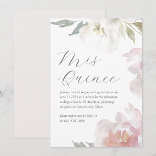 Convite Mis Quince Floral 15 Anos Aniversário Quinceañera