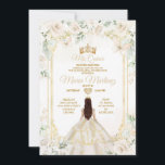 Convite Mis Quince Ivory White Floral Princess Birday<br><div class="desc">Mis Quince Ivory White,  Princesa Floral,  Aniversário,  Convite Mis Quince 15 Anos,  16ª Borboleta de Aniversário.</div>