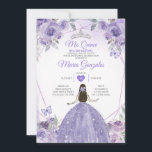 Convite Mis Quince Purple Lavanda 15 Anos Silver Crown<br><div class="desc">Quinceañera Purple Lavanda Silver Crown Convite Mis Quince 15 Anos,  16 Anos,  Aniversário, </div>