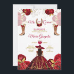 Convite Mis Quince Rosas vermelhas 15 Anos Dourada Coroa G<br><div class="desc">Quinceañera Rosas vermelhas Dourada Convite Coroa Mis Quince 15 Anos,  16ª Festa de aniversário</div>