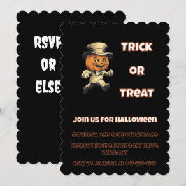 Convite Mischievek Jack o lanterna Festa de Halloween