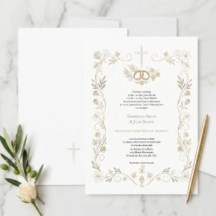 Convite Missa Nupcial Católica de Casamento Espanhol