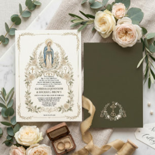 Convite Missa Nupcial Tradicional Católica da Virgem Maria