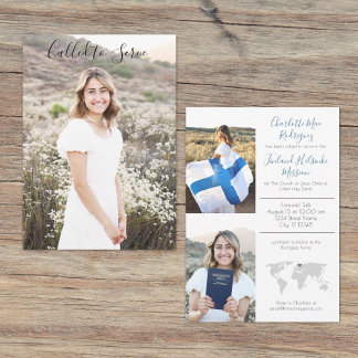 Convite Missionary Announcement Blue