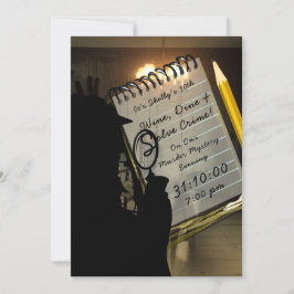 Convite Mistério de Assassinato de Halloween Casa Spooky M