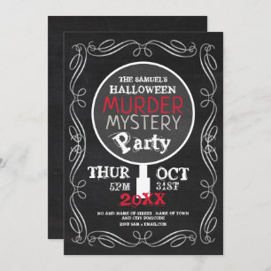 Convite Mistério de Assassinato, Festa de Halloween Chalkb