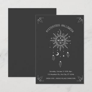 Convite Mistérios de Meia-Noite: Boho Astrology Halloween
