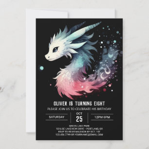 Convite Misterioso Dragão Adorável Aniversário