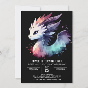 Convite Misterioso Dragão Intenso Aniversário