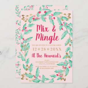 Convite Mistletocolor dourado Mistura de Natal