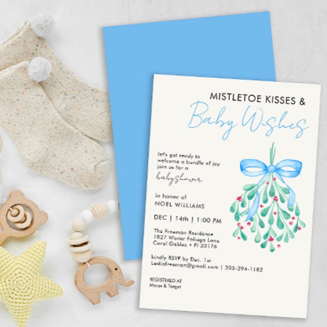 Convite Mistletoe Bundle of Joy Chá de fraldas Invite (Mistletoe Winter Baby Shower )