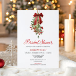 Convite Mistletoe Christmas Winter Bridal Shower