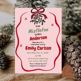 Convite Mistletoe para Sra. Noivado do Chá de Natal
