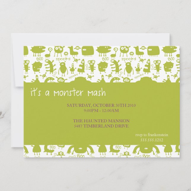 Convite mistura de monstros {convite para festa do hallowe (Frente)