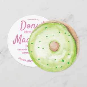 Convite Mistura de Raspas de Donut Verde Aquarela 3D Redon