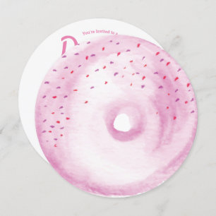 Convite Mistura de Rosquinhas rosa com aquarela, com mistu