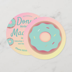 Convite Mistura de sprinkles de donut rosa e azul 3D Ombre