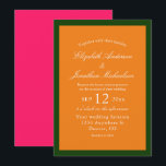 Convite Mistura e Casamento Minimalista de Elevação do Sol<br><div class="desc">Coleção de casamento colorida e vibrante com tons brilhantes cor-de-rosa e laranja. Misturar cores e combinar</div>