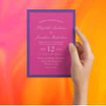 Convite Mistura e Casamento Minimalista de Elevação do Sol<br><div class="desc">Coleção de casamento colorida e vibrante com tons brilhantes cor-de-rosa e laranja. Misturar cores e combinar</div>